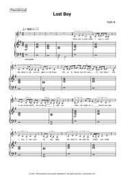 Sheet music, chords Ruth B. - Lost Boy