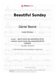Sheet music, chords Daniel Boone - Beautiful Sunday