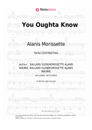 Sheet music, chords Alanis Morissette - You Oughta Know