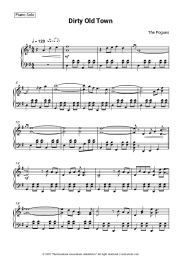 Sheet music, chords The Pogues - Dirty Old Town