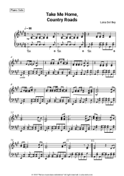 Sheet music, chords Lana Del Rey - Take Me Home, Country Roads