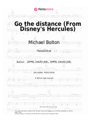 Sheet music, chords Michael Bolton, Alan Menken - Go the distance (From Disney's Hercules)