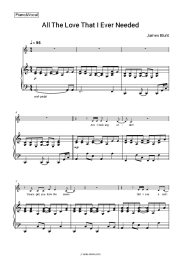 Sheet music, chords James Blunt - All The Love That I Ever Needed