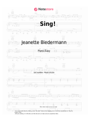 Sheet music, chords Jeanette Biedermann - Sing!