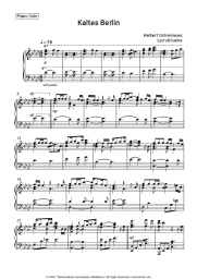 Sheet music, chords Herbert Grönemeyer, Lucry, Suena - Kaltes Berlin