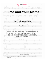Sheet music, chords Childish Gambino - Me and Your Mama