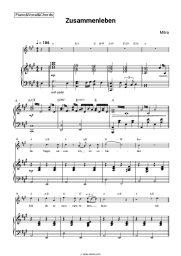Sheet music, chords Milva - Zusammenleben