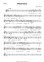 Sheet music, chords Grace Carter - Wicked Game