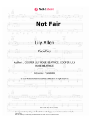 Sheet music, chords Lily Allen - Not Fair