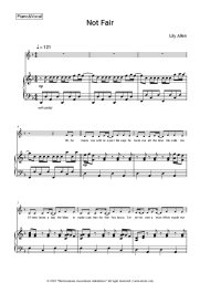 Sheet music, chords Lily Allen - Not Fair