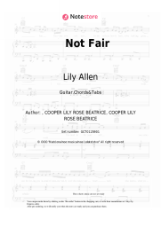 Sheet music, chords Lily Allen - Not Fair