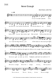 Sheet music, chords Loren Allred - Never Enough