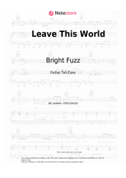Sheet music, chords Bright Fuzz - Leave This World