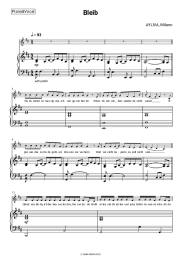 Sheet music, chords AYLIVA, Milano - Bleib