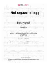 Sheet music, chords Luis Miguel - Noi ragazzi di oggi