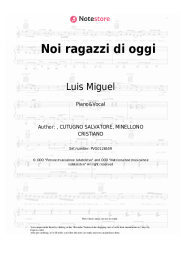 Sheet music, chords Luis Miguel - Noi ragazzi di oggi