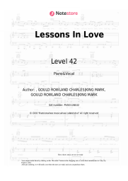 Sheet music, chords Level 42 - Lessons In Love