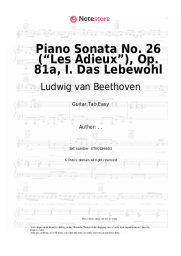 Sheet music, chords Ludwig van Beethoven - Piano Sonata No. 26 (“Les Adieux”), Op. 81a, I. Das Lebewohl