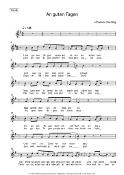 Sheet music, chords Johannes Oerding - An guten Tagen