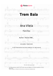 Sheet music, chords Ana Vilela - Trem Bala