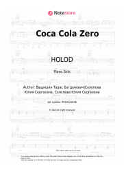 Sheet music, chords HOLOD - Coca Cola Zero