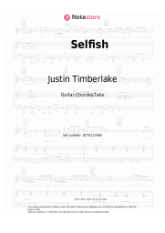 Sheet music, chords Justin Timberlake - Selfish