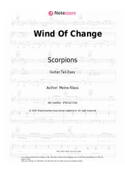 Sheet music, chords Scorpions - Wind Of Change