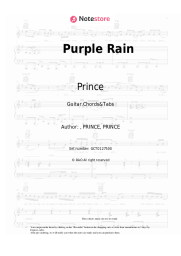 Sheet music, chords Prince - Purple Rain