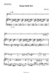 Sheet music, chords Beyonce - Texas Hold 'Em