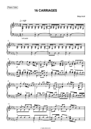 Sheet music, chords Beyonce - 16 Carriages