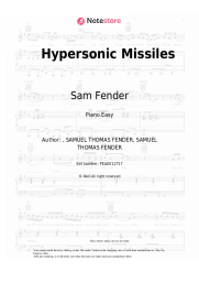 Sheet music, chords Sam Fender - Hypersonic Missiles