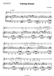 Sheet music, chords Dua Lipa - Training Season