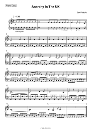 Sheet music, chords Sex Pistols - Anarchy In The UK