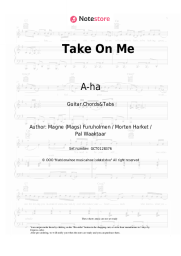 Sheet music, chords A-ha - Take On Me