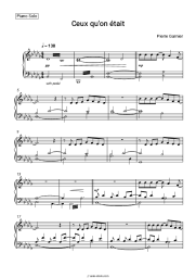 Sheet music, chords Pierre Garnier - Ceux qu'on était