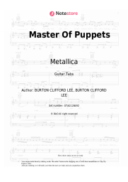 Sheet music, chords Metallica - Master Of Puppets