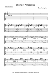 Sheet music, chords Bruce Springsteen - Streets of Philadelphia