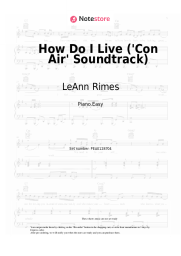 Sheet music, chords LeAnn Rimes - How Do I Live ('Con Air' Soundtrack)