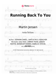 Sheet music, chords Martin Jensen, Alle Farben, Nico Santos - Running Back To You