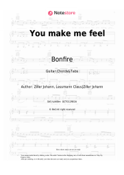 Sheet music, chords Bonfire - You make me feel