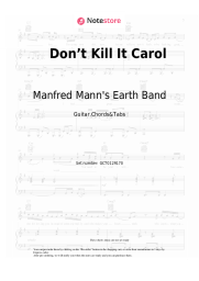 Sheet music, chords Manfred Mann's Earth Band - Don’t Kill It Carol
