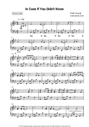 Sheet music, chords Brett Young - In Case You Didn't Know