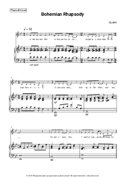 Sheet music, chords Queen - Bohemian Rhapsody