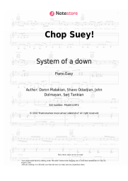 Sheet music, chords System of a down - Chop Suey!