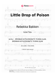 Sheet music, chords Rebekka Bakken - Little Drop of Poison