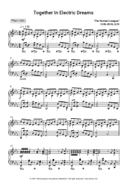 Sheet music, chords The Human League - Together in electric dreams