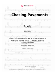 Sheet music, chords Adele - Chasing Pavements