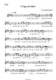 Sheet music, chords AnnenMayKantereit - 3 Tage am Meer