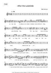 Sheet music, chords Matt Simons - After the Landslide