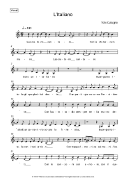 Sheet music, chords Toto Cutugno - L'italiano